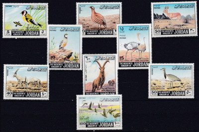 DB1 Fauna Pasari Capre Iordania 9 v. MNH foto