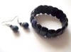 Set Bijuterii Lapis Lazuli: Bratara reglabila &amp; Cercei pietre semipretioase