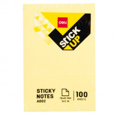 Set 100 Notite Adezive Deli Stick Up, 76x51 mm, Galbene, Bloc Notite Adezive, Notite Adezive la Bloc, Set de Notite Adezive, Sticky Notes, Post It Not