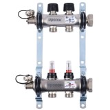 Uponor Vario S distribuitor inox 1&rdquo; debitmetre- ieșiri 3/4&rdquo; Eurocon &ndash; 5 căi