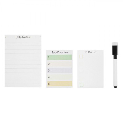 Set Notițe Magnetice, Arts &amp;amp; Crafts, 4 buc, Cu Marker, Multicolor foto