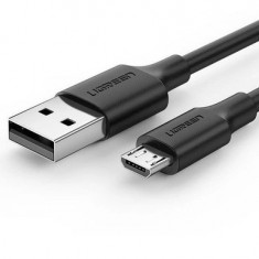 Cablu alimentare si date USB la Micro-USB, Ugreen Fast Charging, nickel plating PVC 1.5m, Negru