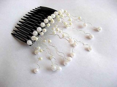 Pieptene mireasa perle artificiale cod model 23107 foto