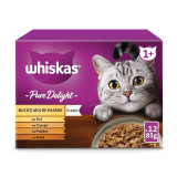 Hrana umeda pentru pisici Whiskas, Pure Delight, Pasare 12 x 85 g
