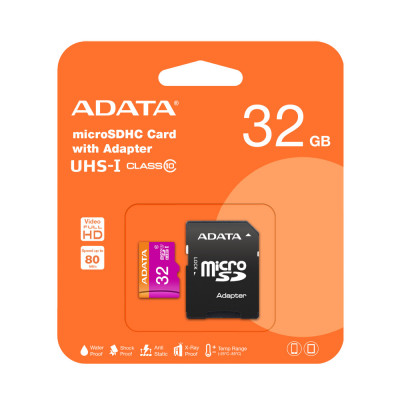 Aproape nou: Card de memorie MicroSD Adata, 32GB, 80MB/s, clasa 10, cu adaptor incl foto