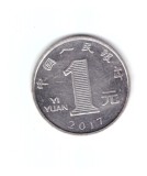 Moneda China 1 yuan 2017, stare foarte buna, curata