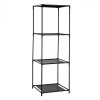 Etajera Metalica 3 Nivele, 35x35x102cm, Negru - Raft Depozitare Cutii, Organizare Casa/Birou, Sarcina Max 15kg