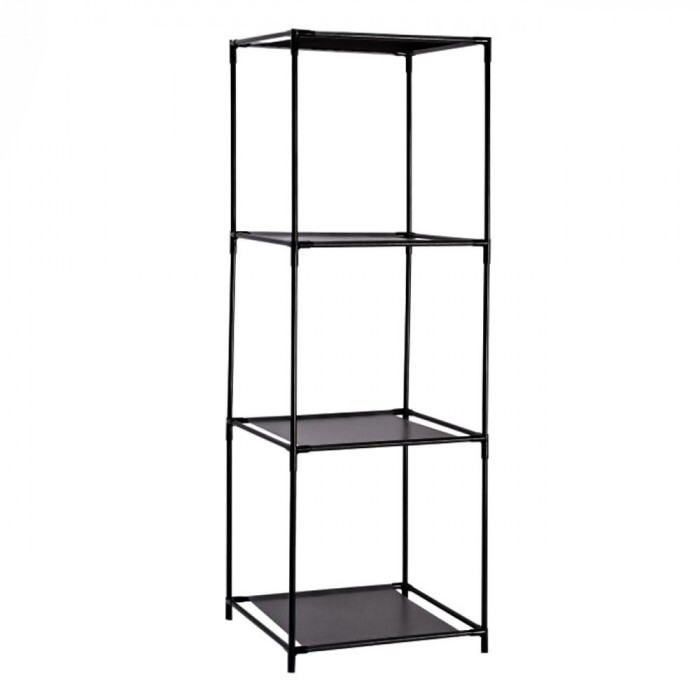 Etajeră Metalică, 3 Nivele, Dimensiuni 35x35x102cm, Negru