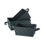 Cumpara ieftin Set 3 cosuri depozitare textil verde 30 x 20 x 14 cm, 32,5 x 22,5 x 15 cm, 35 x 25 x 16 cm