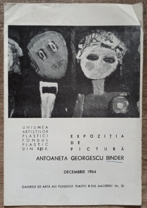 Pliant expozitia de pictura Antoaneta Georgescu Binder 1964