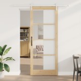 Ușă glisantă vidaXL cu set de accesorii &quot;ORKDAL&quot; din lemn solid și sticlă