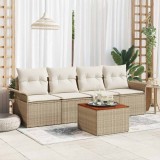 VidaXL Set de canapele pentru grădină 5 pcs Bej, crem 55 x 55 x 37 cm