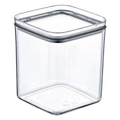 Recipient Depozitare Cereale, Model Transparent, Capacitate 1L, Plastic, 10.5x10.5x12 cm