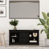 Comoda TV Gossi Neagra 103x36.5x52 cm Lemn Masiv Pin Dulap Living Modern