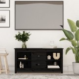 Comodă TV, negru, 103x36,5x52 cm, lemn masiv de pin