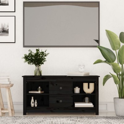 Gossi comoda tv, negru, 103x36,5x52 cm, lemn masiv de pin foto