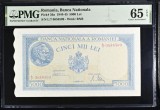 5000 lei August 1945 PMG65 unc bancnota gradata