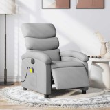 vidaXL Fotoliu electric de masaj rabatabil, gri deschis, microfibră