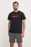 Cumpara ieftin HUGO pijamale de bumbac culoarea negru, modelator, 50514972
