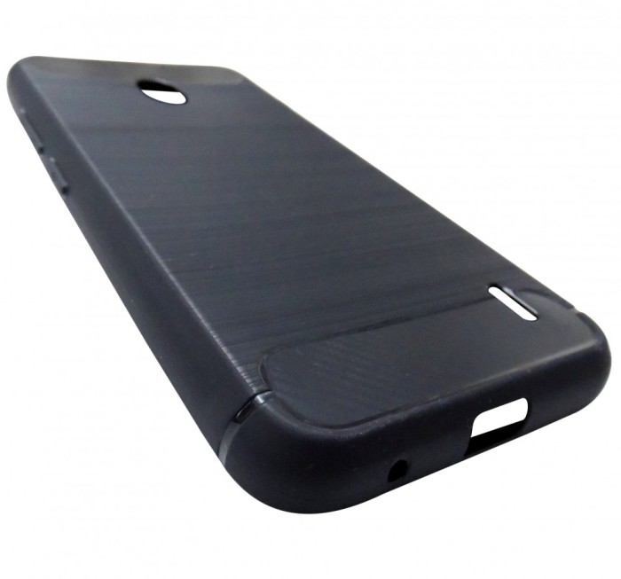 Husa Forcell Carbon silicon neagra pentru Nokia 2.2