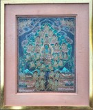 Thangka tibetan cu Copacul de Refugiu, litografie veche