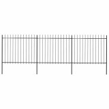 Cumpara ieftin Gard de gradina cu varf tip sulita, otel, 504x150 cm, negru