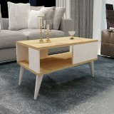 Masa de cafea Ludvika 90x45x40cm efect stejar / alb [en.casa] HausGarden Leisure, [en.casa]