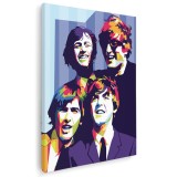 Tablou The Beatles WPAP pop art, multicolor 1387 Tablou canvas pe panza CU RAMA 80x120 cm