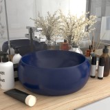 VidaXL Chiuvetă baie lux albastru &icirc;nchis mat 40x15 cm ceramică rotund