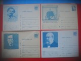 HOPCT LOT 4230 - 4 CARTI POSTALE - PERSONALITATI-ION HELIADE RADULESCU-SIMION BARNUTIU-MIHAIL KOGALNICEANU -NECIRCULATE, Necirculata, Printata