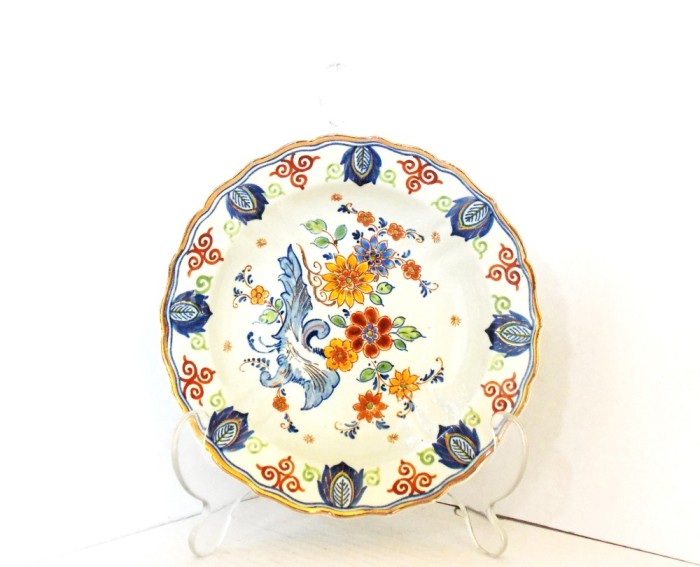 Bol delftware polychrome pictat manual, an 1948 - Irene - marcaj PZH (Plateelbakkerij Zuid Holland) Gouda Holland