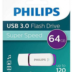 Stick USB Philps FM64FD75B/00, 64GB, Editia Snow, USB 3.0 (Alb/Mov)