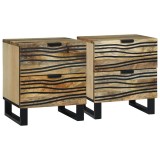 VidaXL Noptiera - 2 buc, dimensiuni 40x33.5x46 cm, din Lemn Masiv de Mango și Lemn Ingineresc