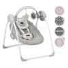Leagan pentru bebelusi, MoMi LISS Bear Pink, 5 viteze de balansare, Cronometru, Alimentare baterii