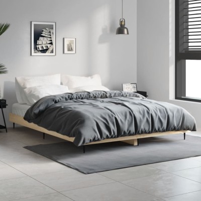 vidaXL Cadru pat fără saltea stejar sonoma, 140x190 cm, lemn prelucrat 832280 foto