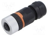 Conector M12 mamă 8 pini drept IP67 pe cablu aurit LAPP