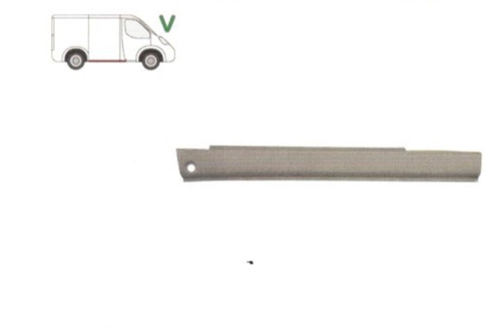 Prag Mercedes Vito, Clasa V (W638) 02.1996-01.2003 Dreapta , lungime 1505 mm sub usa culisanta, prag din metal
