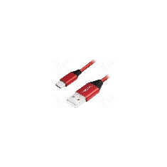 Cablu USB A mufa, USB C mufa, USB 2.0, lungime 0.3m, ro&#351;u, LOGILINK - CU0147