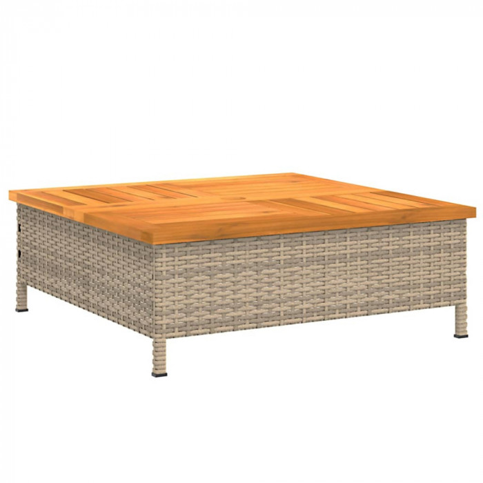 Masca suport umbrela de soare, bej 70x70x25 cm poliratan/acacia GartenMobel Dekor