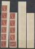 1876 Emisunea Bucuresti eseu sau reprint maron 10 b. 2 streifuri total 11 timbre, Istorie, Nestampilat