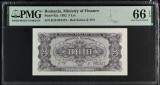 Cumpara ieftin Bancnota 3 lei 1952 SERIE ROSIE UNC gradata autentificata PMG 66 EPQ