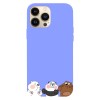 Husa compatibila cu Apple iPhone 15 Plus model Cute Three Bears, Silicon, TPU, Viceversa, Transparent, Carcasa