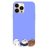 Husa compatibila cu Apple iPhone 15 Pro Max model Cute Three Bears, Silicon, TPU, Viceversa, Transparent, Carcasa