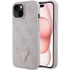 Guess - Leather 4G Triangle Strass (GUHCP15SP4TDPP) - iPhone 15 - Pink foto