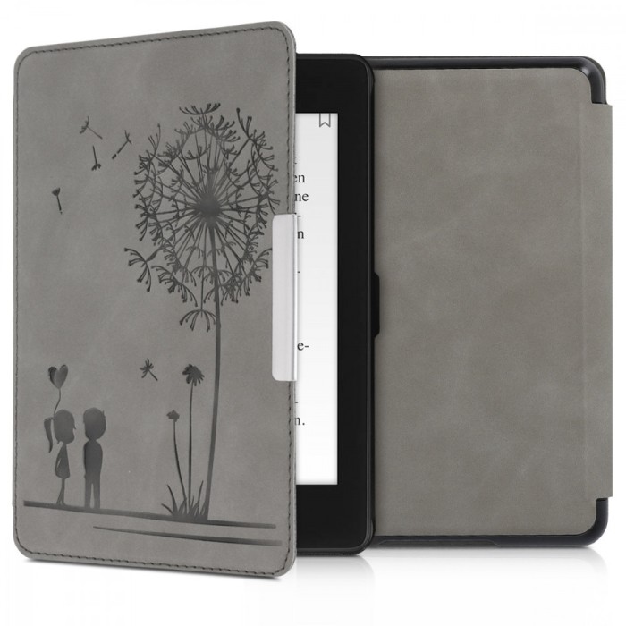 Husa pentru Kindle Paperwhite 10, Piele ecologica, Gri, 48975.03