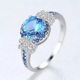 Cumpara ieftin INEL ARGINT CU Zirconiu --Albastru SAPPHIRE-- arg381A, Argintboutique