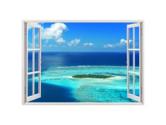 Autocolant decorativ, Fereastra, Natura si peisaje, Multicolor, 85 cm, 2402ST foto