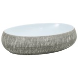 Cumpara ieftin Lavoar de blat, gri si albastru, 59x40x15 cm, ceramica, oval