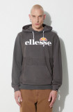 Ellesse hanorac de bumbac barbati, culoarea gri, cu glugă, modelator SHN15152-402