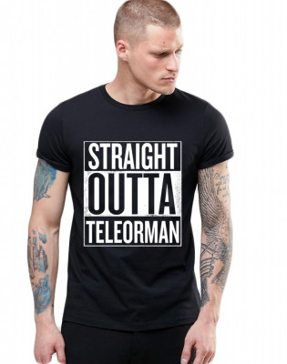 Tricou negru barbati - Straight Outta Teleorman - 2XL foto